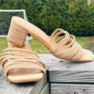 Beach by Matisse Tan Braided Rope Slide Sandals